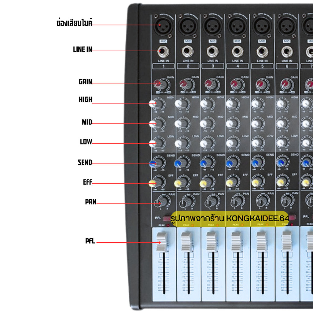 MBA มิกเซอร์ MIXER 8 ช่อง สเตอริโอมิกเซอร์ เอ็ฟเฟ็กต์1 โปรแกรม อะไหล่ ...