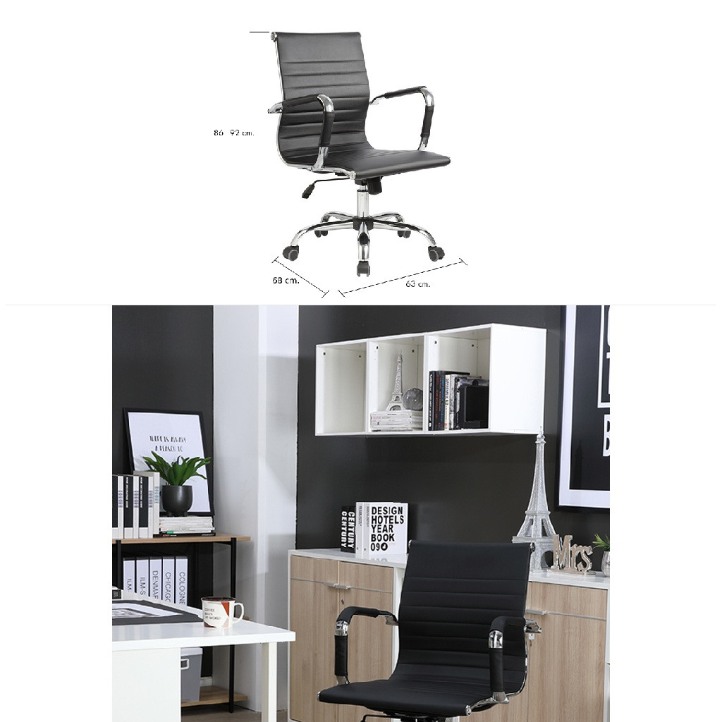 INDEX LIVING MALL เก้าอี้สำนักงานพนักพิงกลาง รุ่น คาริน่า - สีดำ เก้าอี้สีดำ เก้าอี้นั่งทำงาน สามารถรองรับน้ำหนักได้สูงสุด 100 กิโลกรัม