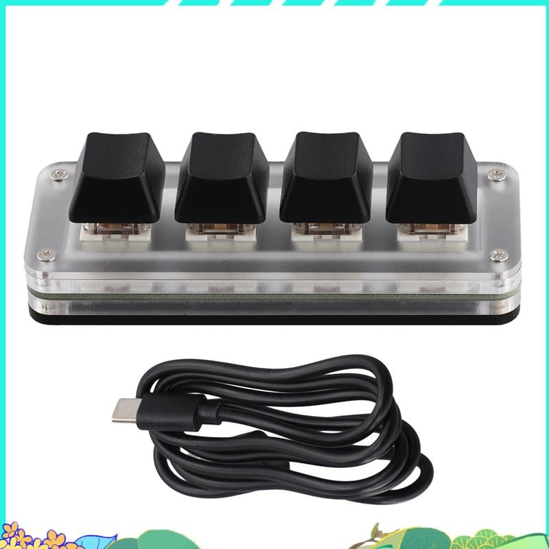 การเขียนโปรแกรม USB Macro คีย์บอร์ดแบบกําหนดเอง RGB 4 คีย์ Knob Gaming ...