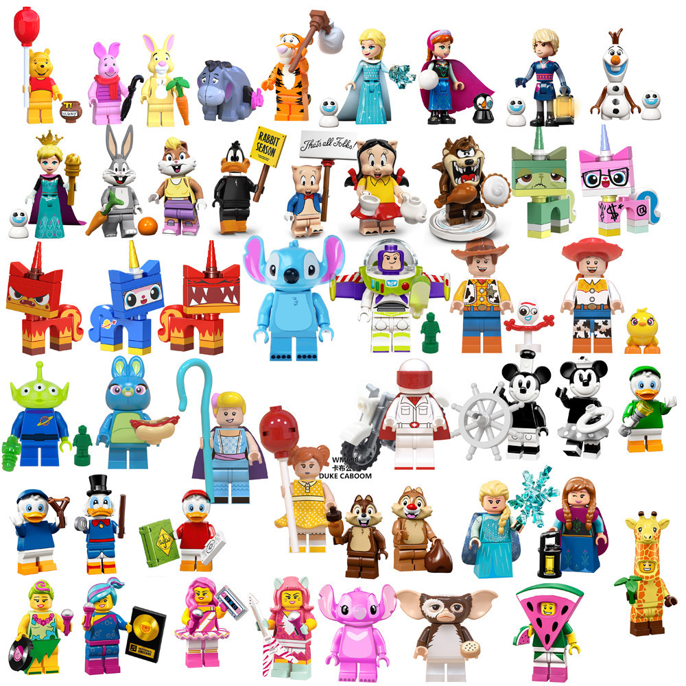 ภาพยนตร์การ์ตูน Tigger & Pooh Frozen Minifigures Building Blocks Winnie ...
