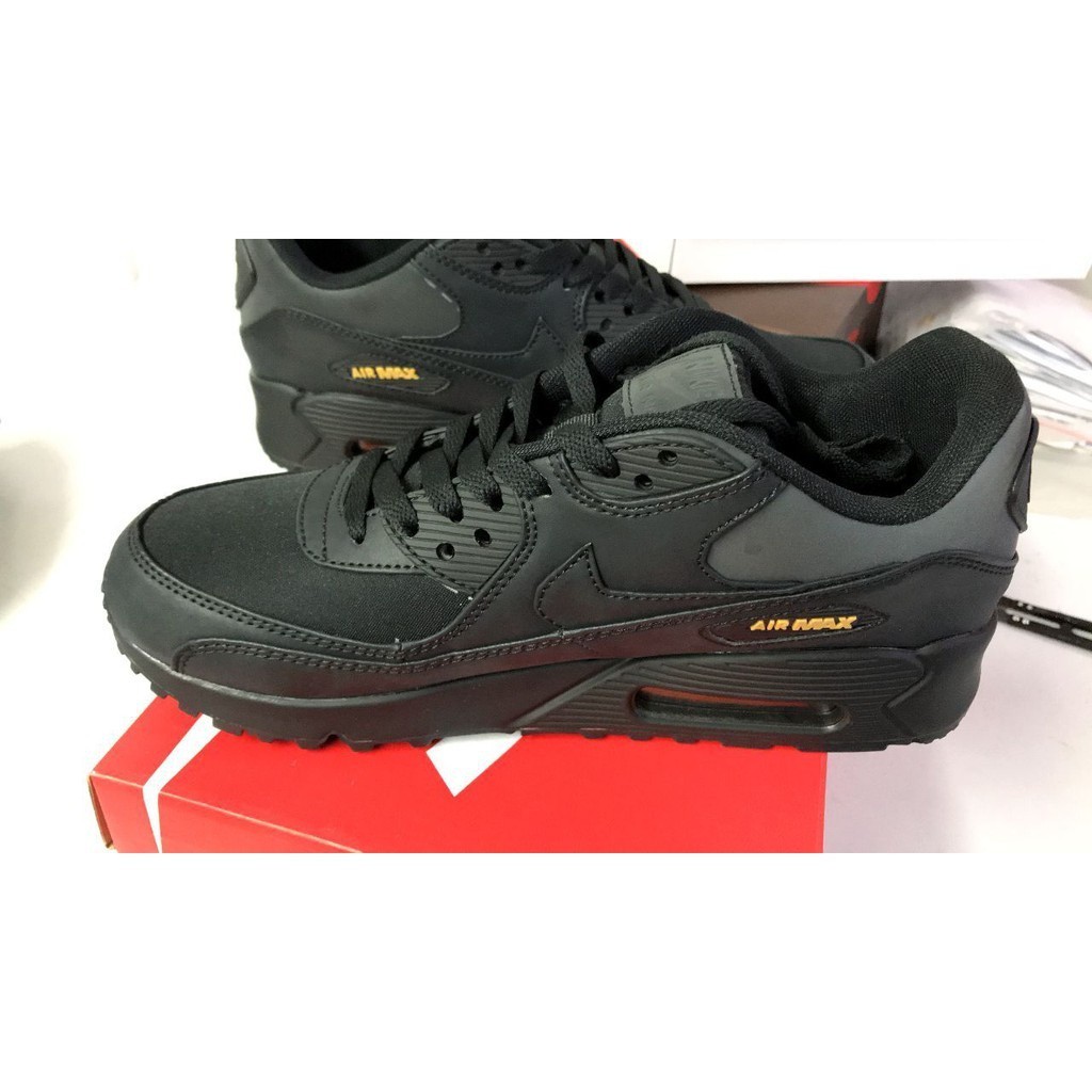 คุณภาพสูง NK Air Max 90 Essential Black/Black-Amarillo BQ4685-001 U9ET ...