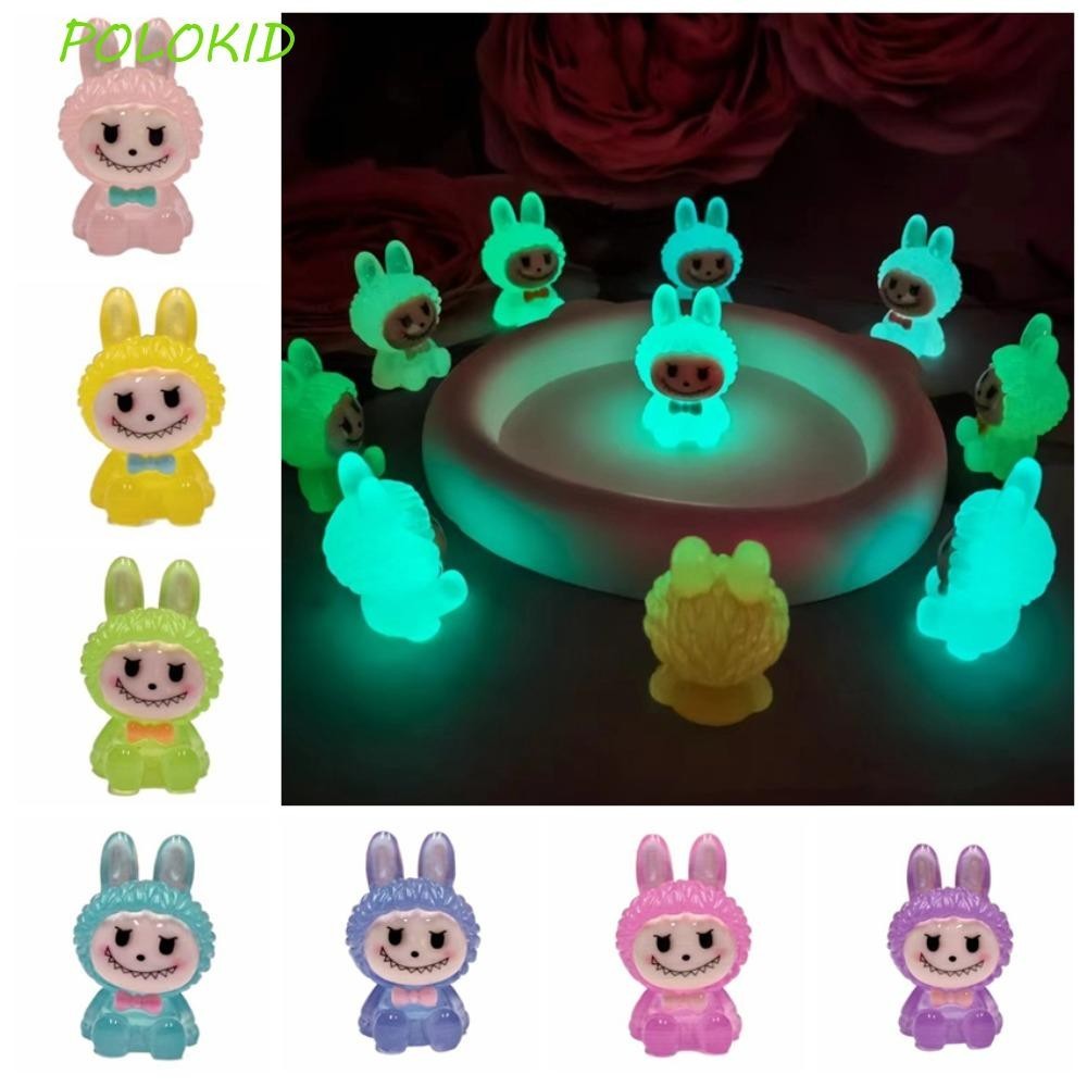 Polokid Candy Color Labubu ตุ๊กตา, Noctilucent Luminous การ์ตูนเรซิ่น