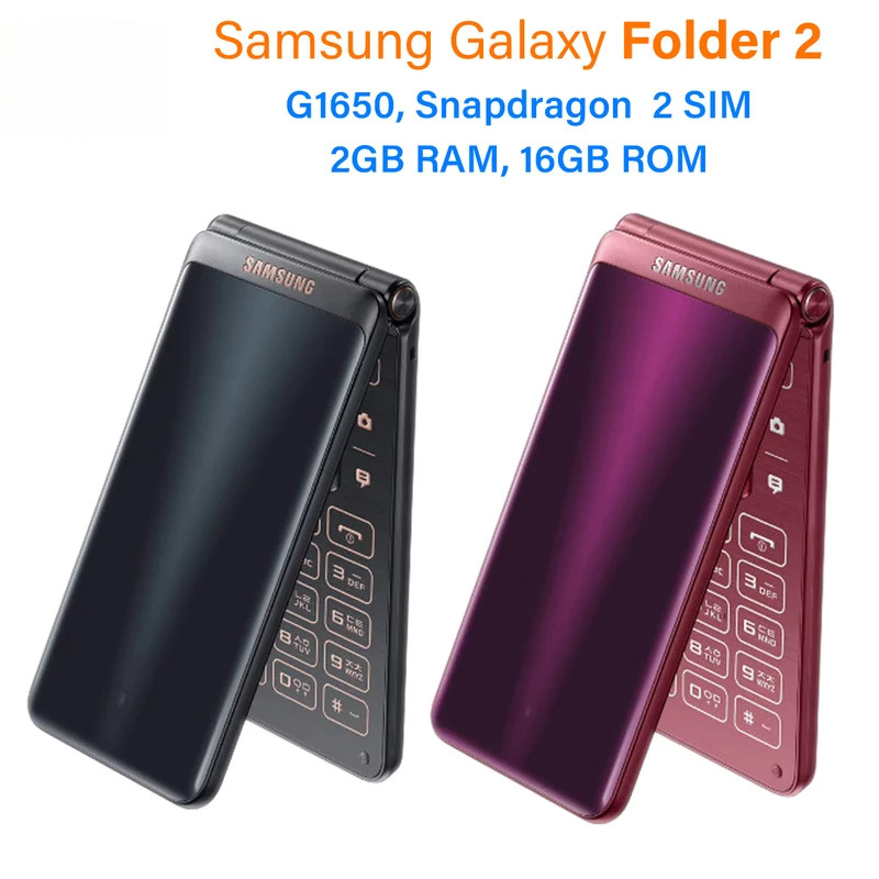 Samsung Galaxy Folder 2 G1650 16GB ROM ต้นฉบับปลดล็อค Snapdragon Quad ...