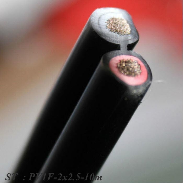 10 เมตร สายไฟ PV1-F 2x2.5 Sq.mm. DC Solar Cable โซลาร์เซลล์ เส้นคู่ ...