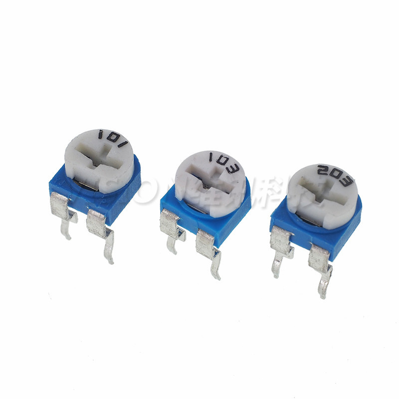 Rm065 สีฟ้าสีขาว Potentiometer 103 แนวนอน 1 K/2 K/5 K/10 K/50 K/100 K/1 ...