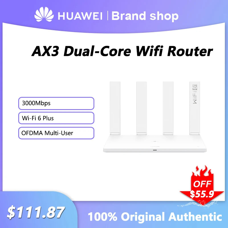 HUAWEI Ax3 Router HarmonyOS WS7100 Qualcomm Dual Core WIFI 6 3000 Mbps ...
