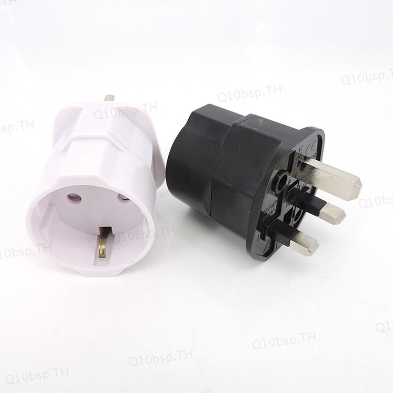 Universal Power Adapter 13A 250V ทองแดง EU 2 Pins UK Fused plug