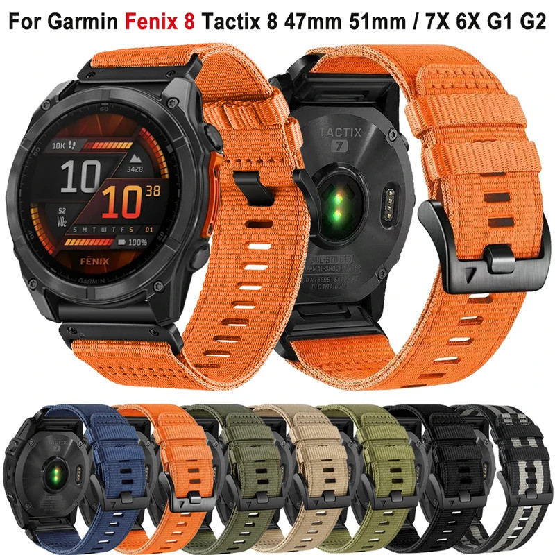 Cinturino In Pelle Quick Fit Per Garmin Fenix 8, 7, 6, 5, 965 - Unisex, Marrone (Senza Marca)