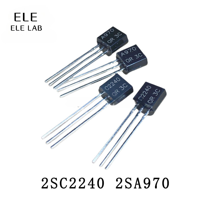 20 ชิ้นเดิม 2SA970 (PNP) 2SC2240 (NPN) ทรานซิสเตอร์เสริม TO-92 120V 0 ...