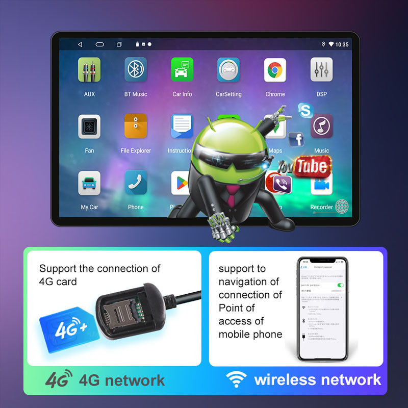 2K QLED 13 นิ้ว TS18 จอแอนดรอยด์ติดรถยนต์ 8core 6 + 128G วิทยุรถ 4G ...
