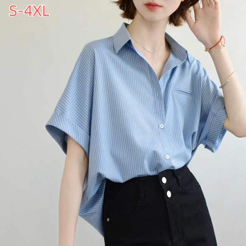 เสื้อเชิ้ตแขนสั้นสุภาพสตรีแฟชั่นฤดูร้อนสไตล์ใหม่เวอร์ชั่นเกาหลีลายปก ...
