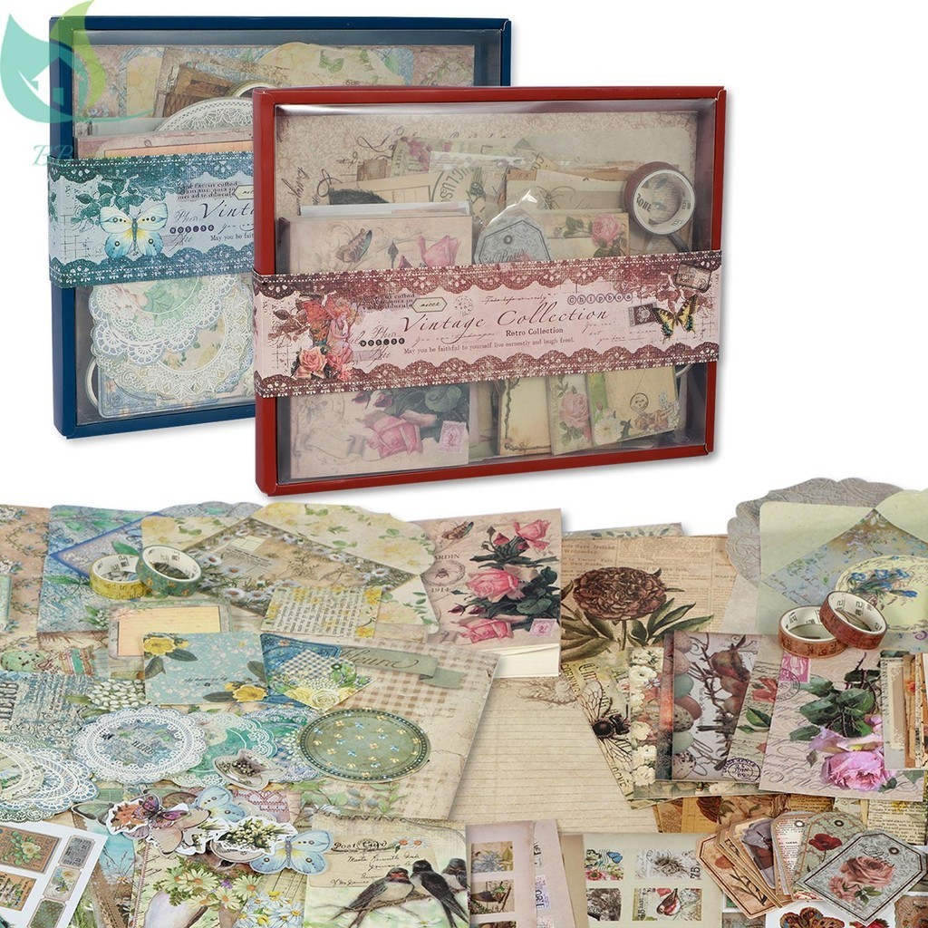 202 ชิ้น Vintage Scrapbooking ชุด DIY Bullet Junk Journal ชุด A6 คู่มือ ...