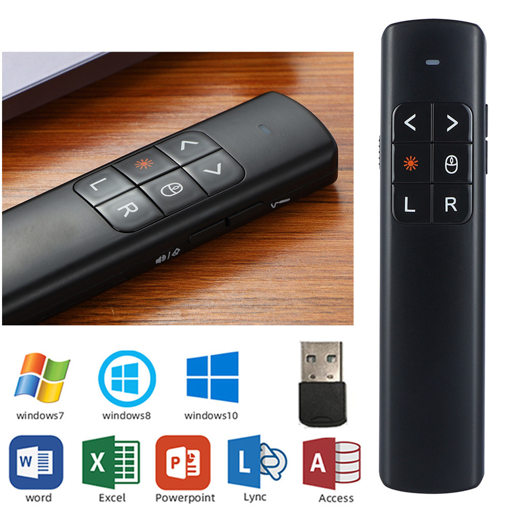 Wireless USB PPT Presentation Pointer Laser Clicker Powerpoint ...