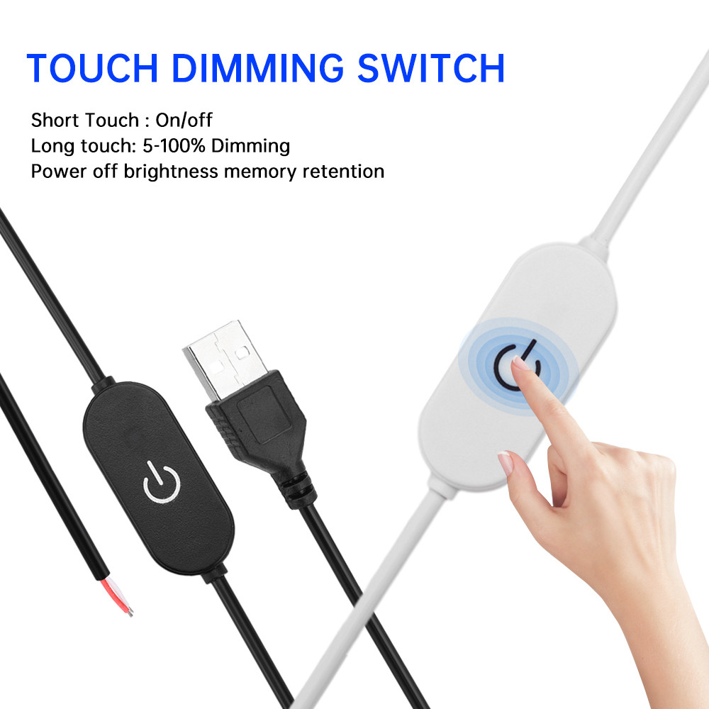2a 5V USB Touch Dimming ปุ่มสวิทช์ 1.5M Dimmer Controller สําหรับช่อง ...