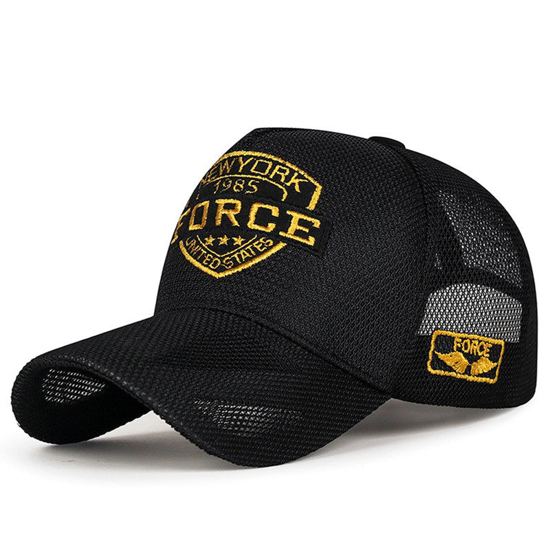 Moneyc Full Hollow Breathable หมวกผ้ากอซห้าชิ้น Letter Sunshade Sun ...