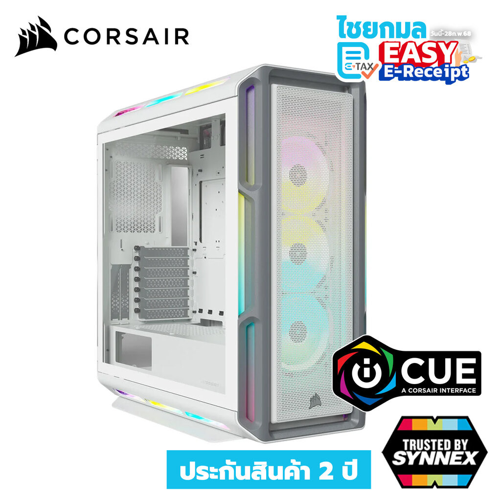 CORSAIR CASE เคสคอมพิวเตอร์ iCUE 5000T RGB WHITE (E-ATX) / ประกัน 2 ปี ...