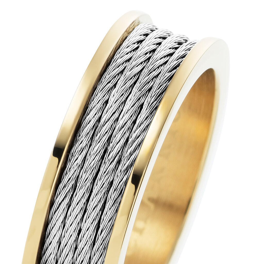 CHARRIOL แหวน 02-104-1139-8 Ring Steel PVD Yellow Forever Steel Cable ...