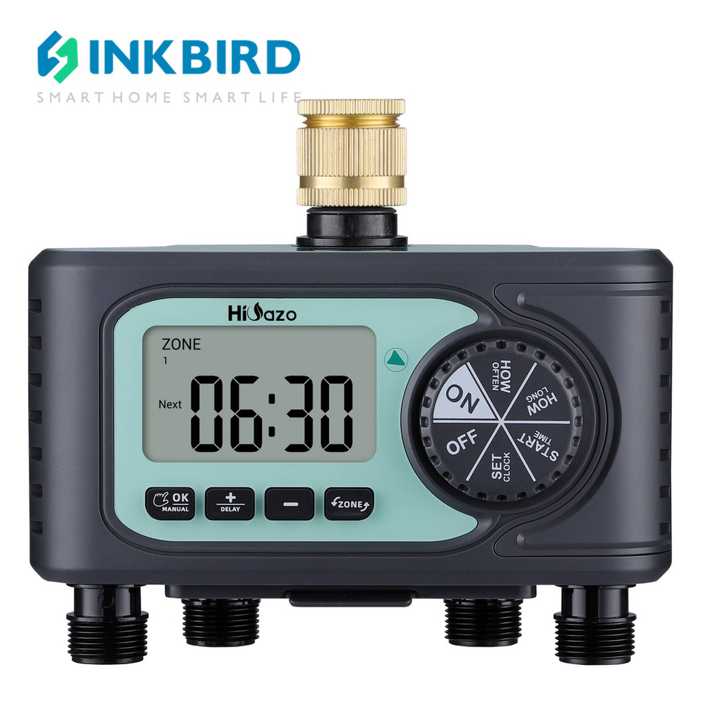 Inkbird 4 Zone Digital Water Timer ระบบชลประทาน IP54 พร้อม Rain ...