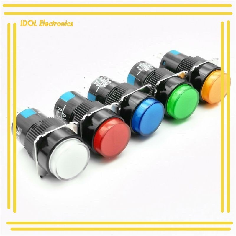 ราคาถูก! Switch AL6 16mm มีไฟ 12V-24V-220V กดติดปล่อยดับพร้อมส่ง ...