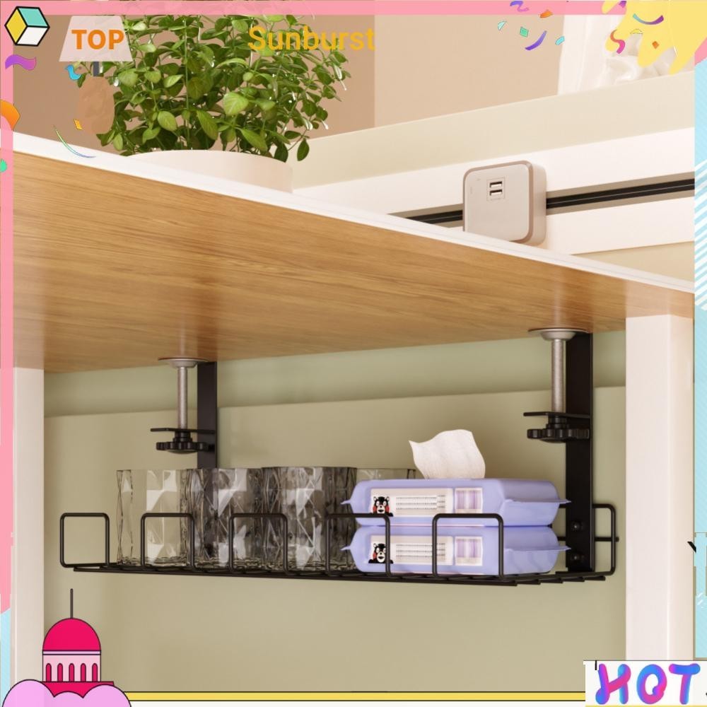 Under Table Storage Rack Cable Management Tray Wire Organizer Desktop ...