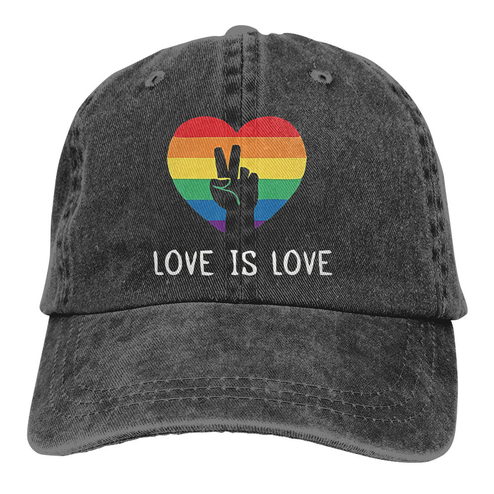 Love Is Love LGBT Rainbow Baseball Cap - Adjustable Gay Pride Trucker Hat For Men & Women, Unisex Outdoor Headwear