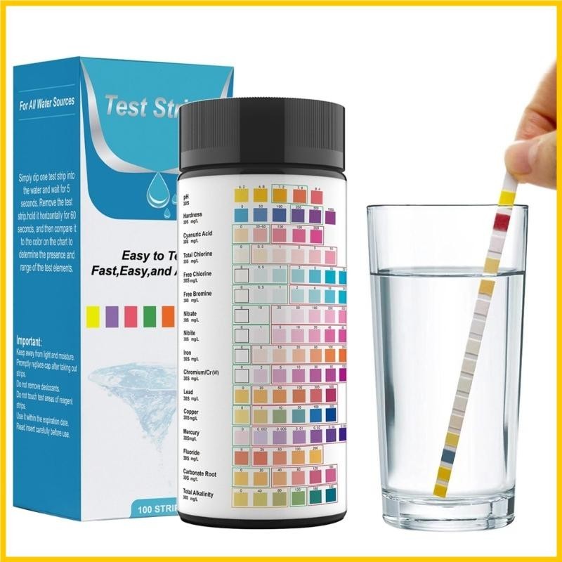 Runn Water Tester Strips Set Quick Detect pH ความแข ็ งรวมคลอรีนตกค ้ ...