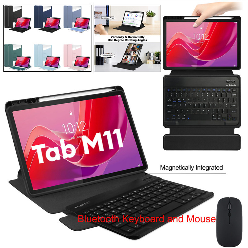 360° Drehbare Hülle Für Lenovo Tab M11 TB330FU / Xiaoxin Pad 2024 – Kunstleder, Standfunktion, Schwarz