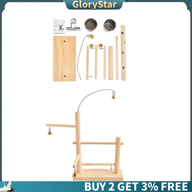 Glorystar ไม้ธรรมชาติ Bird Perks Stand Interactive สนามเด็กเล่น Bird ...