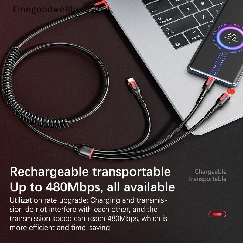Fbth 3-in-1 Retractable Data Cable USB ฤดูใบไม้ผลิ Retractable สําหรับ ...