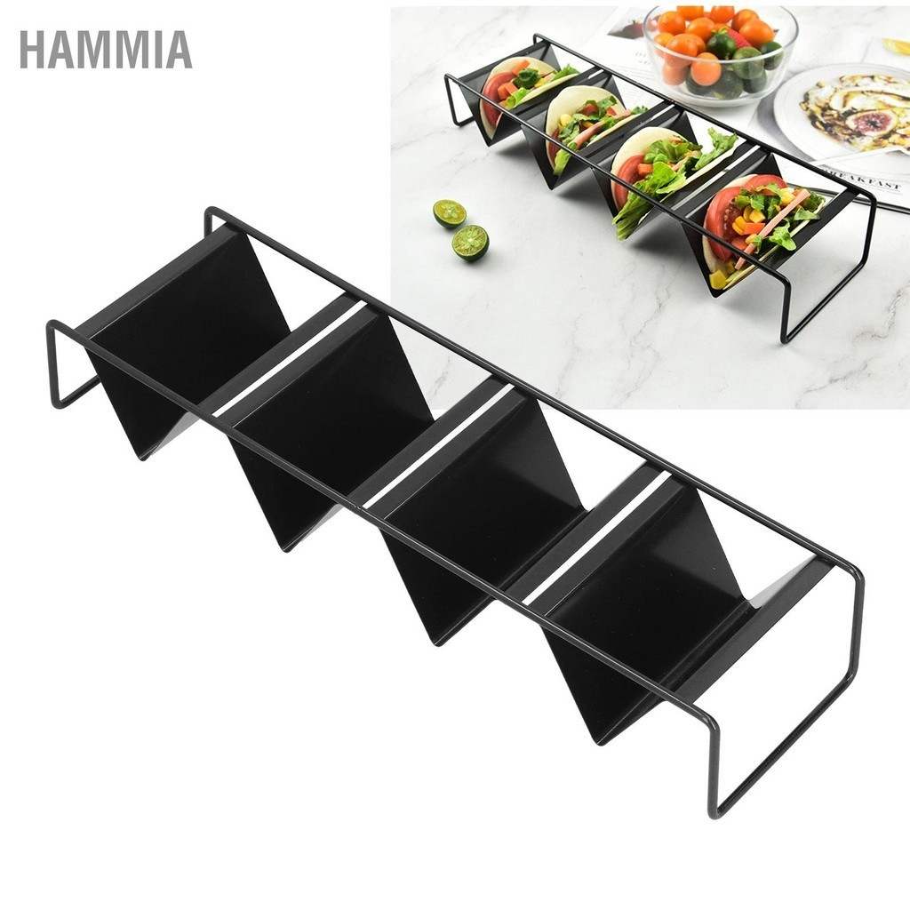 HAMMIA ผู้ถือ Taco Tortilla Rack เหล็กถาด แบบใช้ซ้ำได้สีดำ Stand สำหรับ ...