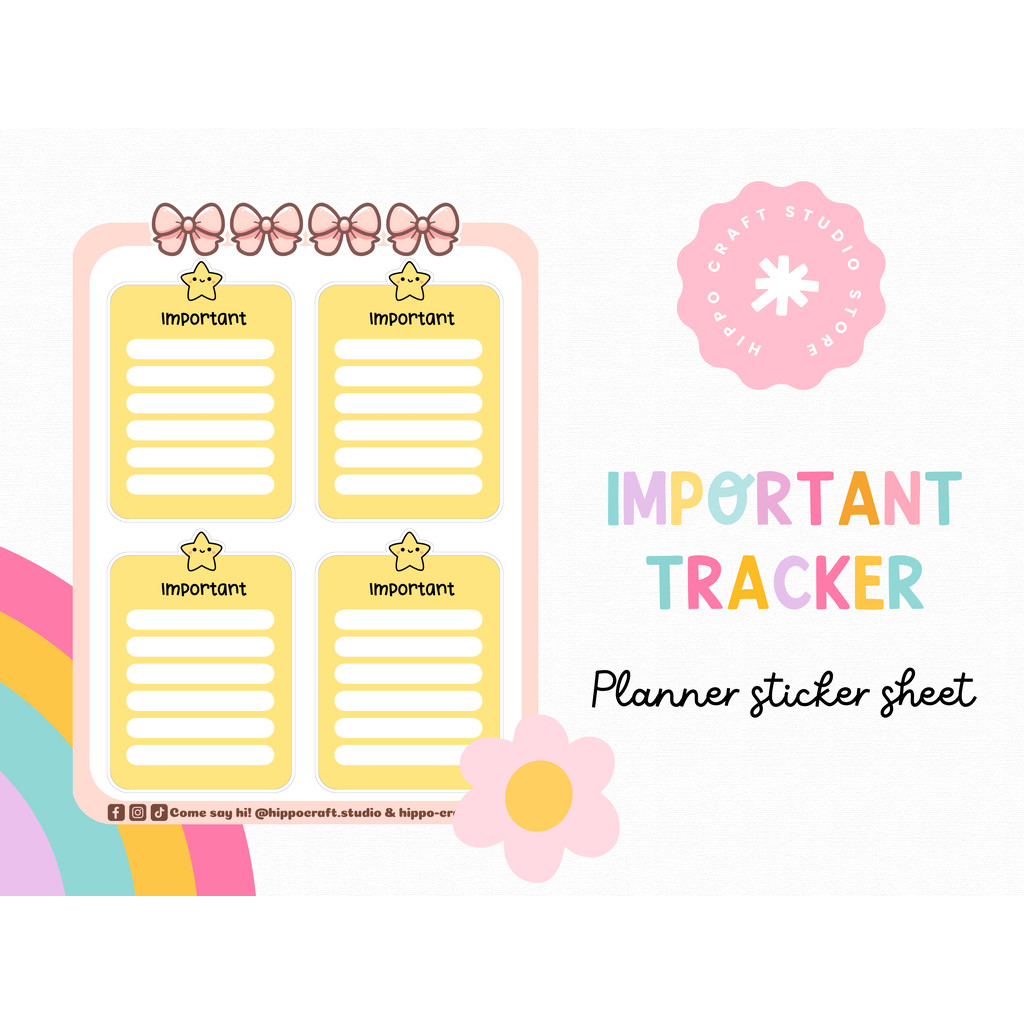 Important tracker | Planner sticker sheet รายการสำคัญ แพลนเนอร์ ...