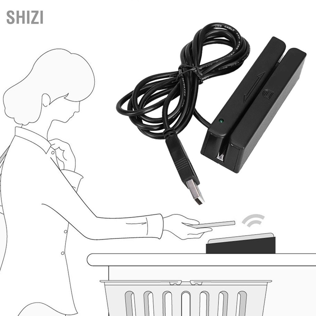 ShiZi USB MSR90 3 แทร็กเครื่องอ่านบัตรเครดิตแถบแม่เหล็ก Hi-Co | Shopee ...