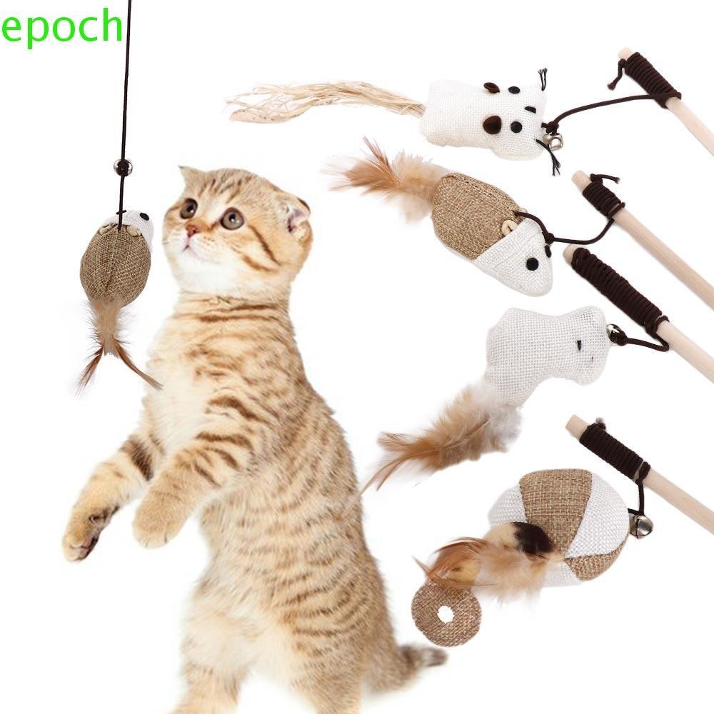 Epoch ของเล่นแมวไม้ตลกการฝึกอบรมเมาส์ Scratching Feather Tease Cat Rod ...