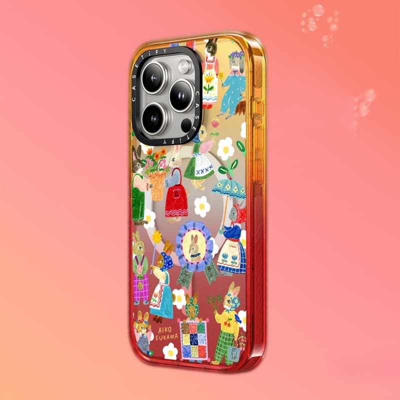 Casetify X rabbit lover Case Black Edge Peach Haze Cotton Candy ...