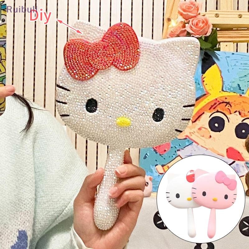 ใหม่ Hello Kitty Kawaii Handle Mirror Diy สติกเกอร์เพชรสําหรับ Besties ...
