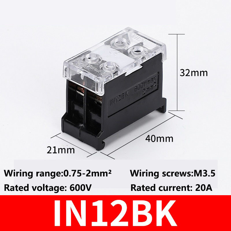 DIN Rail Terminal BLOCK IN20BK 600V 2/3 PIN 30A/60A ขั้วต่อไฟฟ้าแยกสูง ...