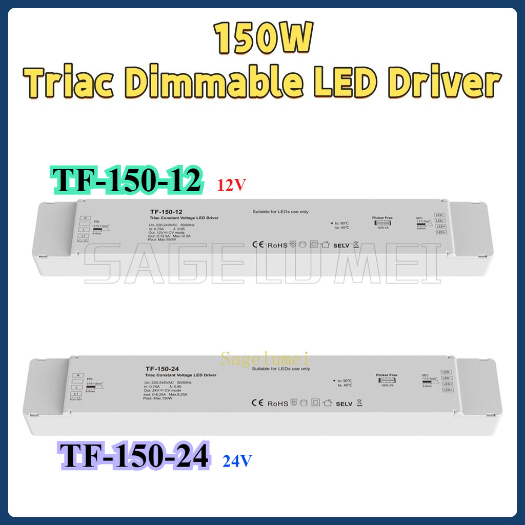 Tf-150-12/24 Triac Dimming LED Driver แรงดันไฟฟ้าคงที่ Push Switch 150W ...