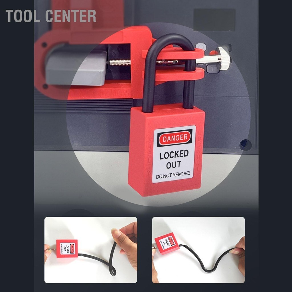 Tool Center 38 มม. Lockout Tagout Lock ไนลอนป้องกันฝุ่นพลังงานกุญแจแยก ...