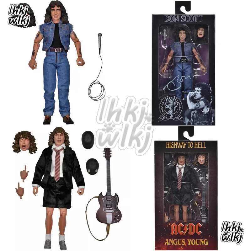 Action Figure AC/DC Rock Band Bon Scott Angus Young NECA Action Figure ...