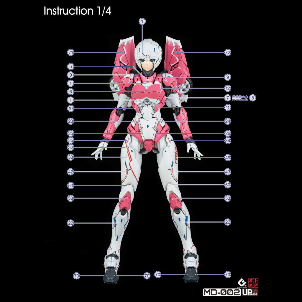 EVO MD 002 MEGAMI DEVICE MD002 Arcee สติ๊กเกอร์สไลด์น้ํา EVOMD001 ...