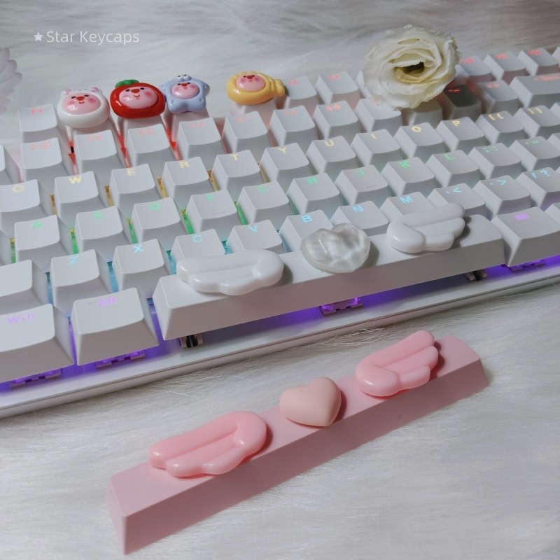 Diy Angels Wings Keycap 6.25u Spacebar Keycaps สําหรับโปรไฟล์เชอร์รี่ ...