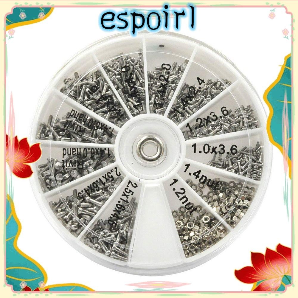 600-Piece 12 Kinds Of Small Bolts & Nuts Assortment Kit, M1 To M1.6 Stainless Steel Screws And Nuts For Watches, Glasses, Electronics Repair, Organized Plastic Case