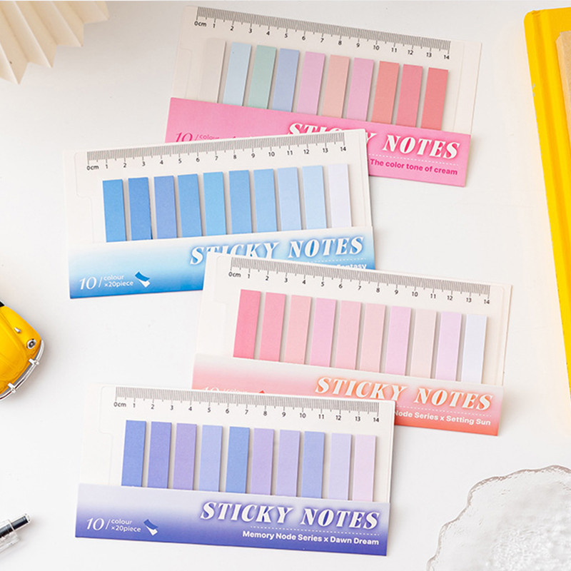 หน่วยความจําไล่โทนสี 200 แผ่น Node Series Sticky Notes School Office ...