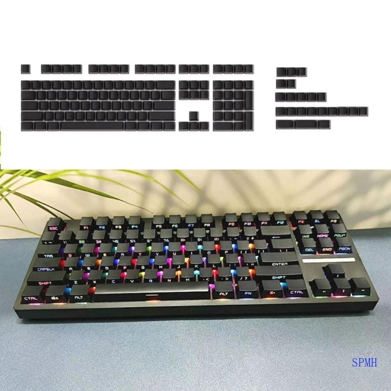 Super 131Keys Keycaps Double Shot ด้านข้างพิมพ์ Keycap Clear ตัวอักษร ...
