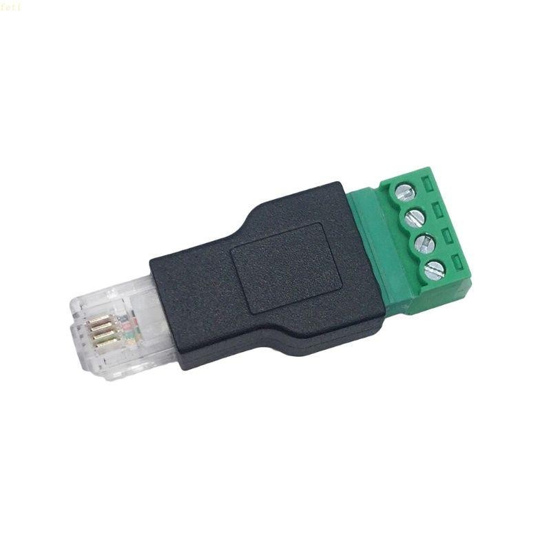 Fti RJ11 ชายถึง 4 Pin Connector Splitter Shield Terminal Plug Screw ...