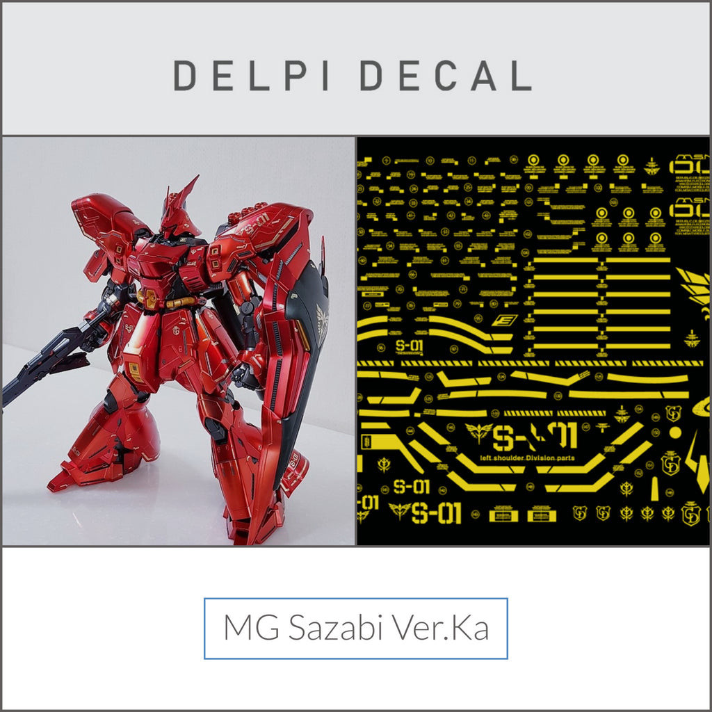 Delpi Metal Sticker (สติกเกอร์โลหะ) MG Sazabi Ver.Ka (Gold) | Shopee ...