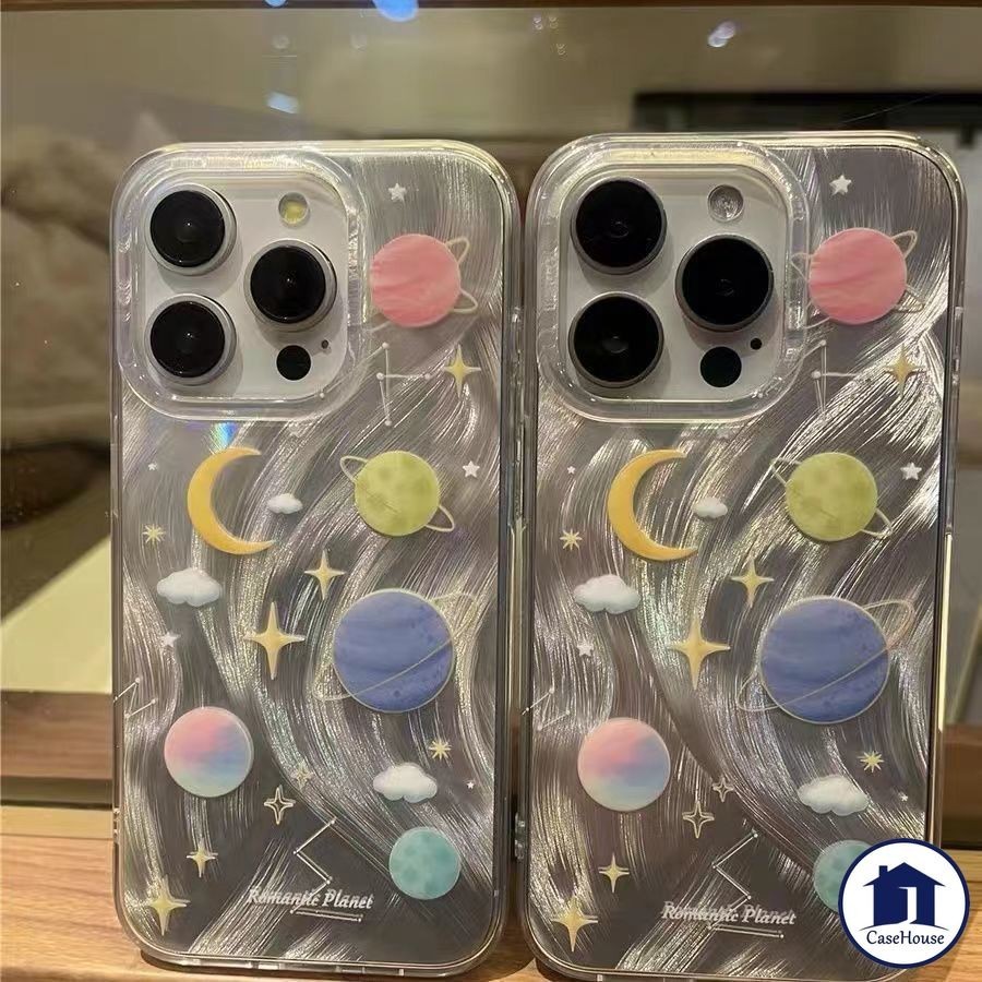 เคสเลเซอร์นุ่ม Planet Star Moon สุดหรู ใช้งานได้กับ iPhone 11 7Plus XR ...