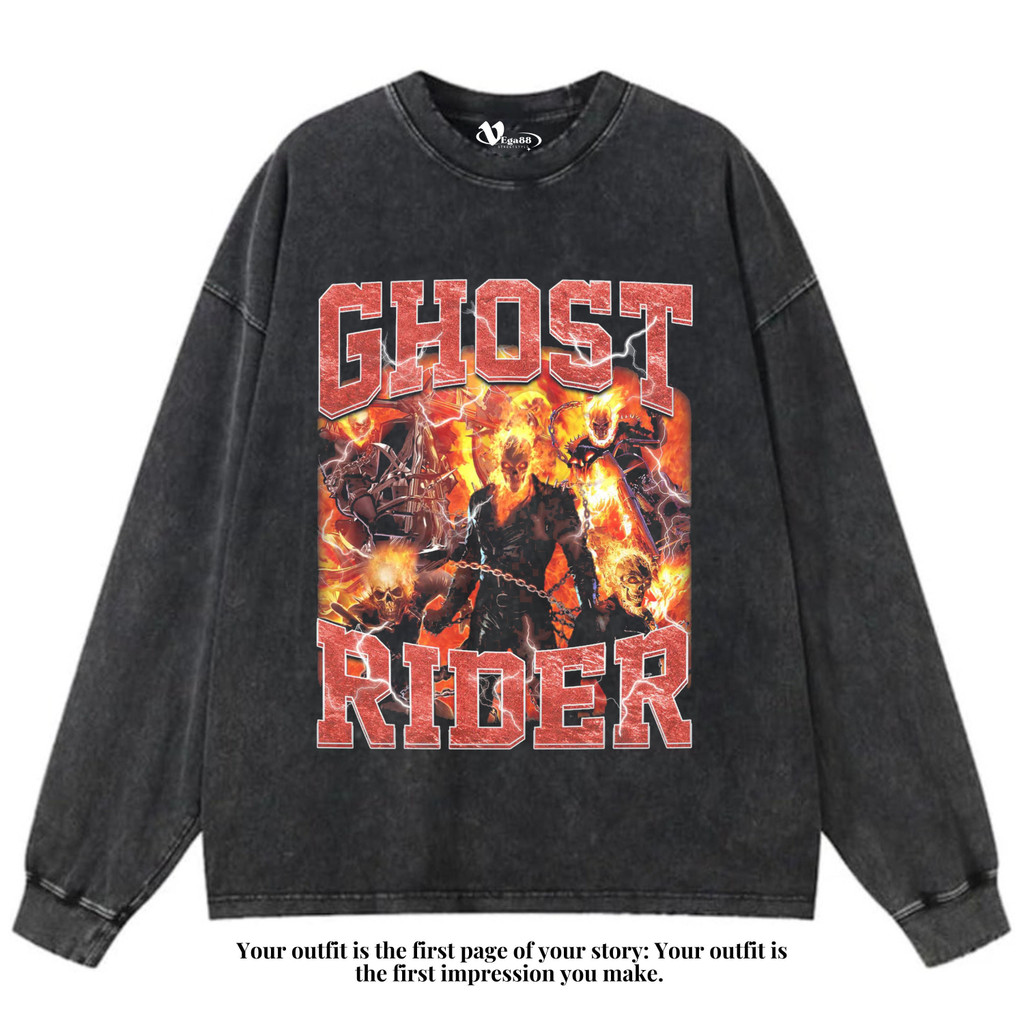 VEGA88 *gost rider* เสื้อเชิ้ตแขนยาวโอเวอร์ไซส์ | เสื้อยืดโอเวอร์ไซส์ ...