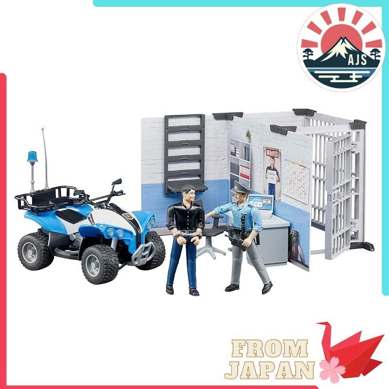 Bruder 62111 Station-Service Bworld Complète 1:16 - Pompe Essence, Recharge Électrique, Lavage Auto, Pompiste + Roadster