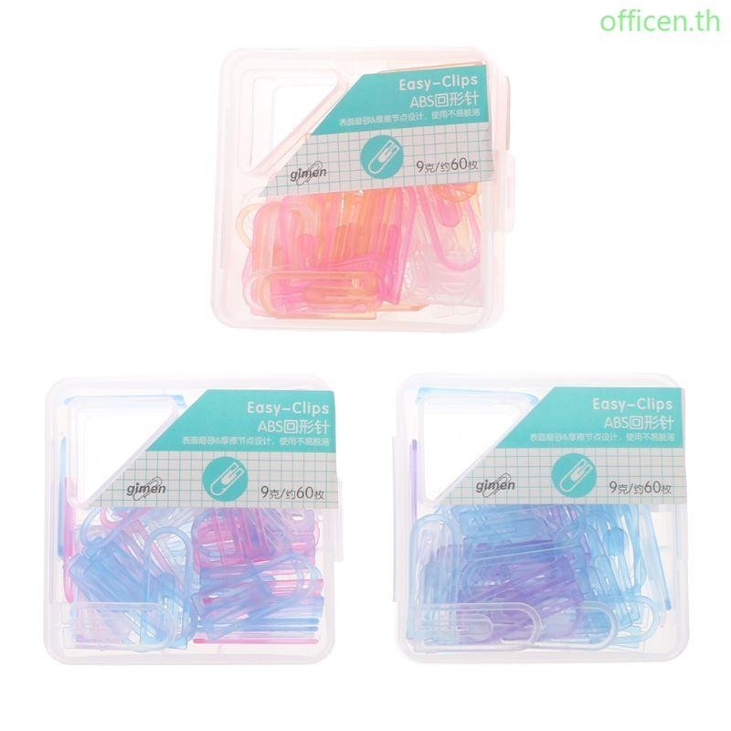 Cen 60 ชิ ้ นขนาดเล ็ ก Mini Paperclip Candy สีใสเครื ่ องเขียน Binder ...